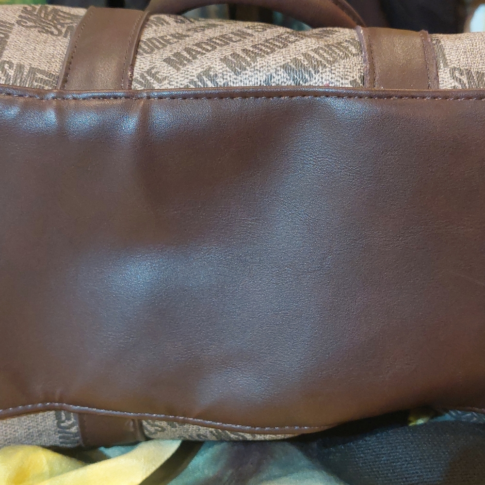 Steve Madden Brown and Tan Logo Briefcase - Picture 7 of 7